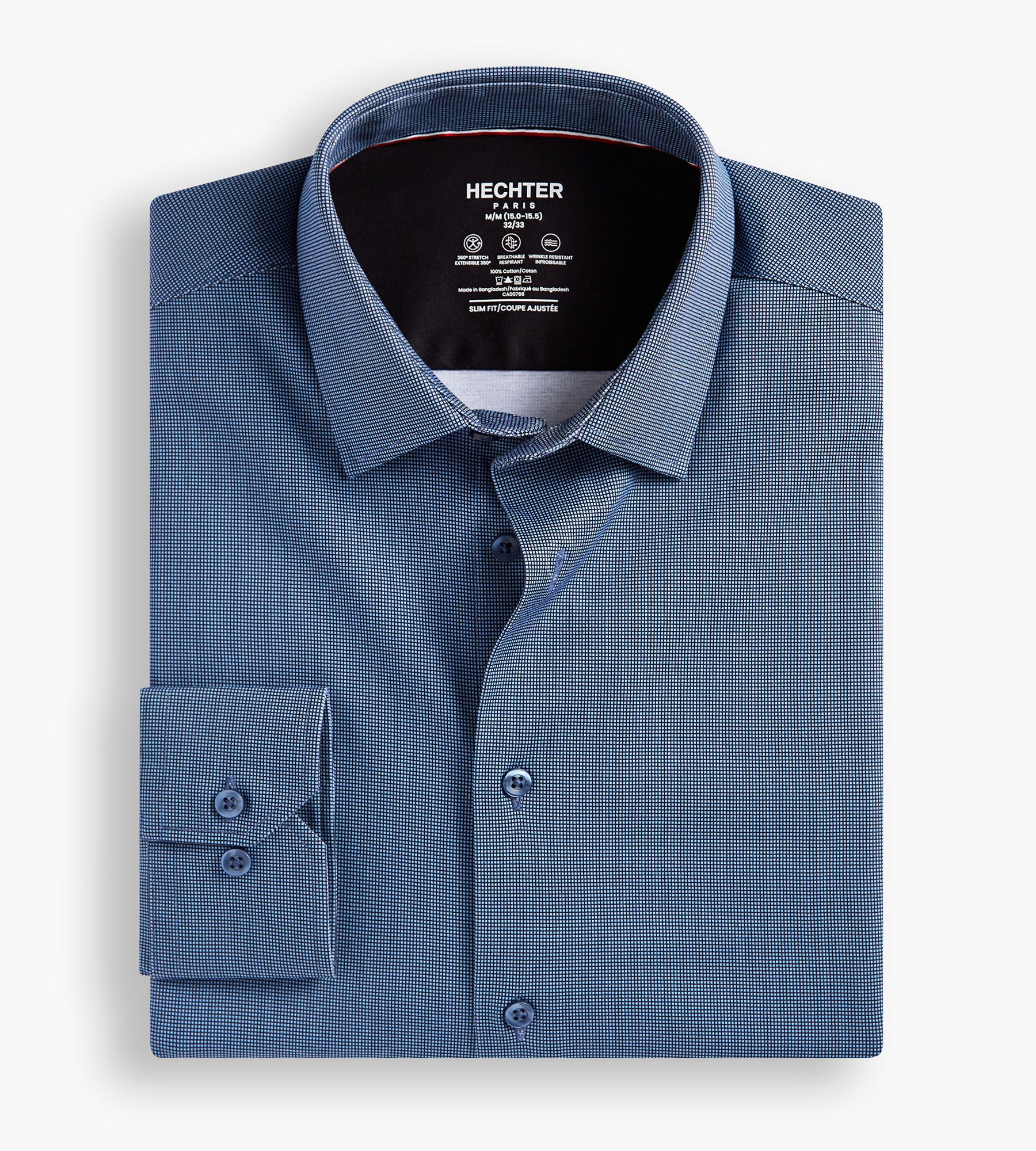 Slim Fit 360° Stretch Soft Touch Jacquard Print Jersey Dress Shirt