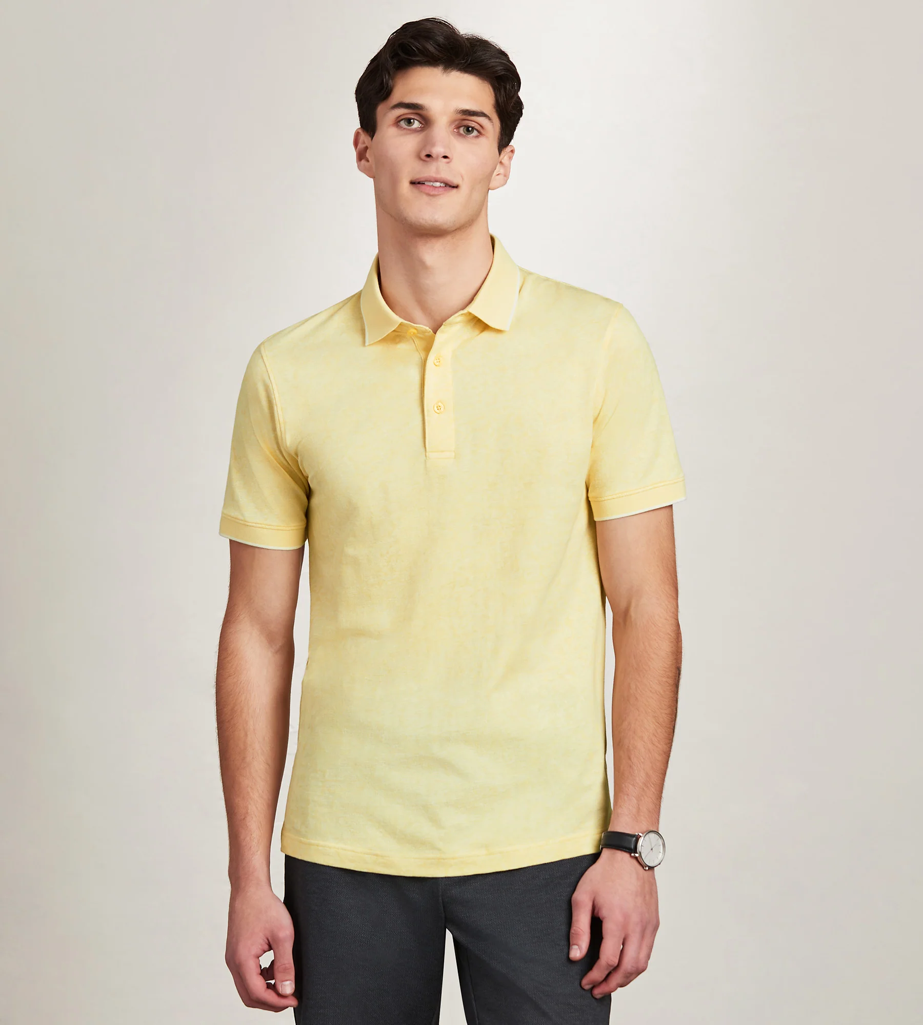 Modern Fit Short Sleeve Jacquard Polo