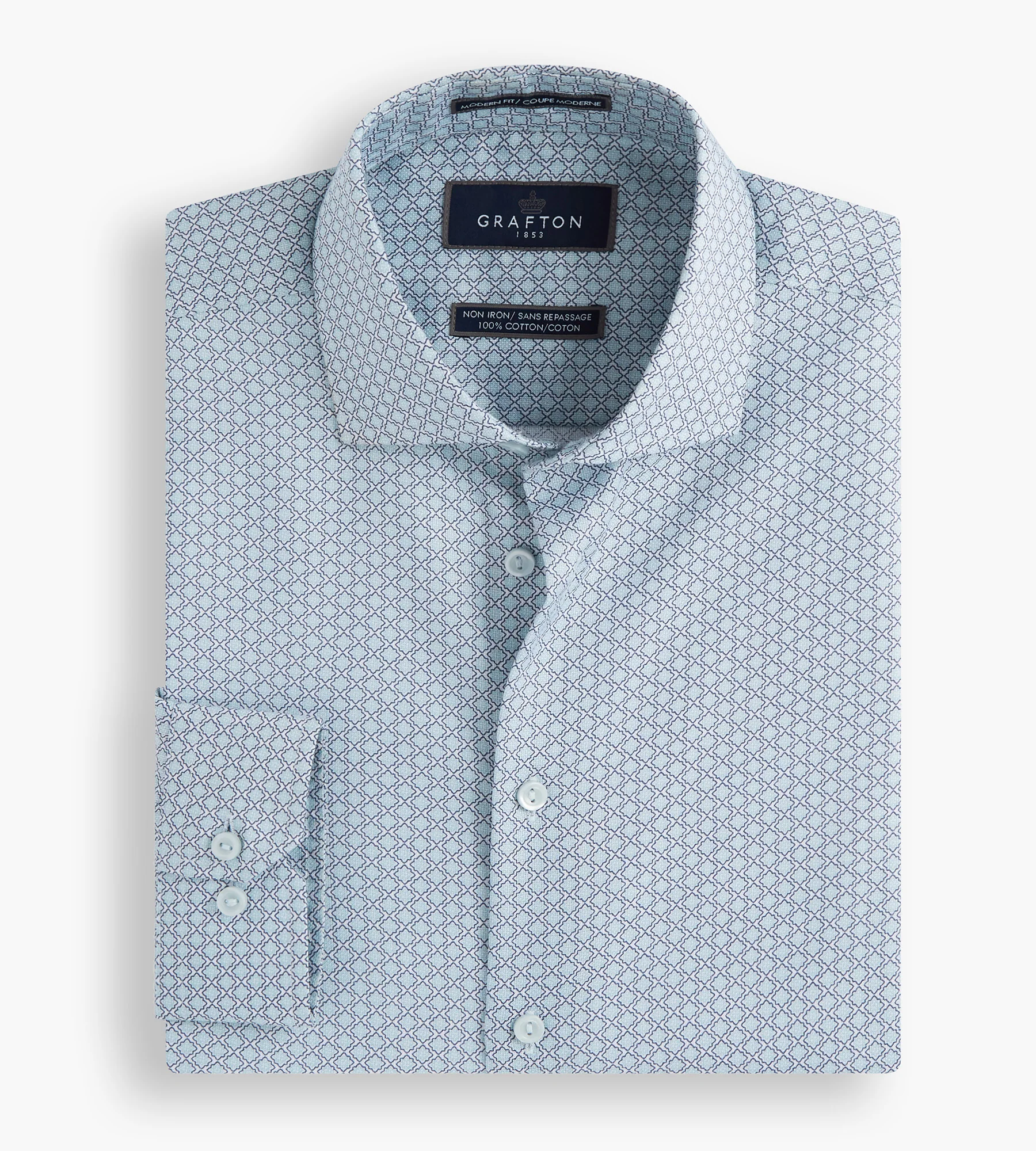 Modern Fit Geo Print Dress Shirt