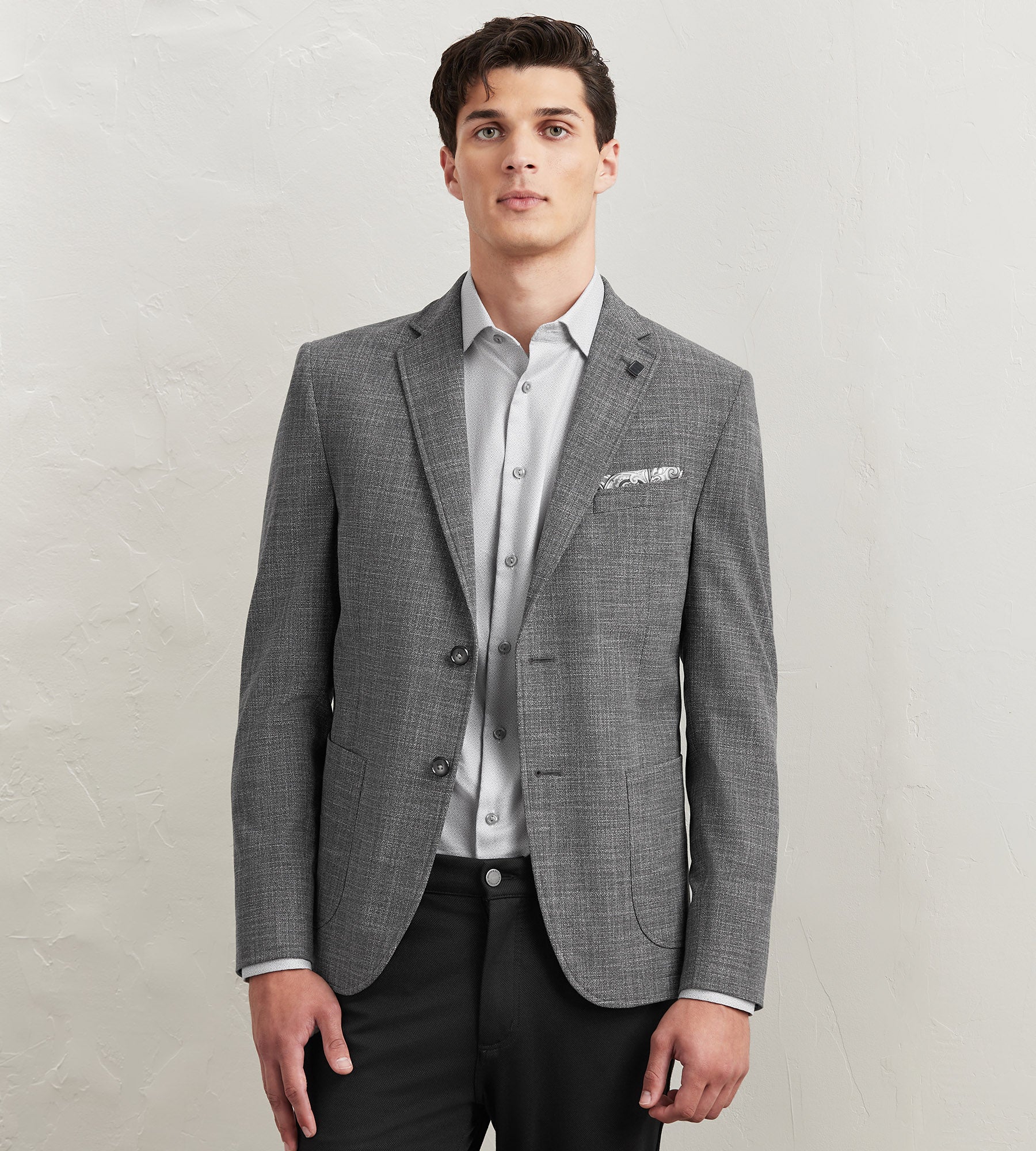 Modern Fit Textured Solid Sport Jacket