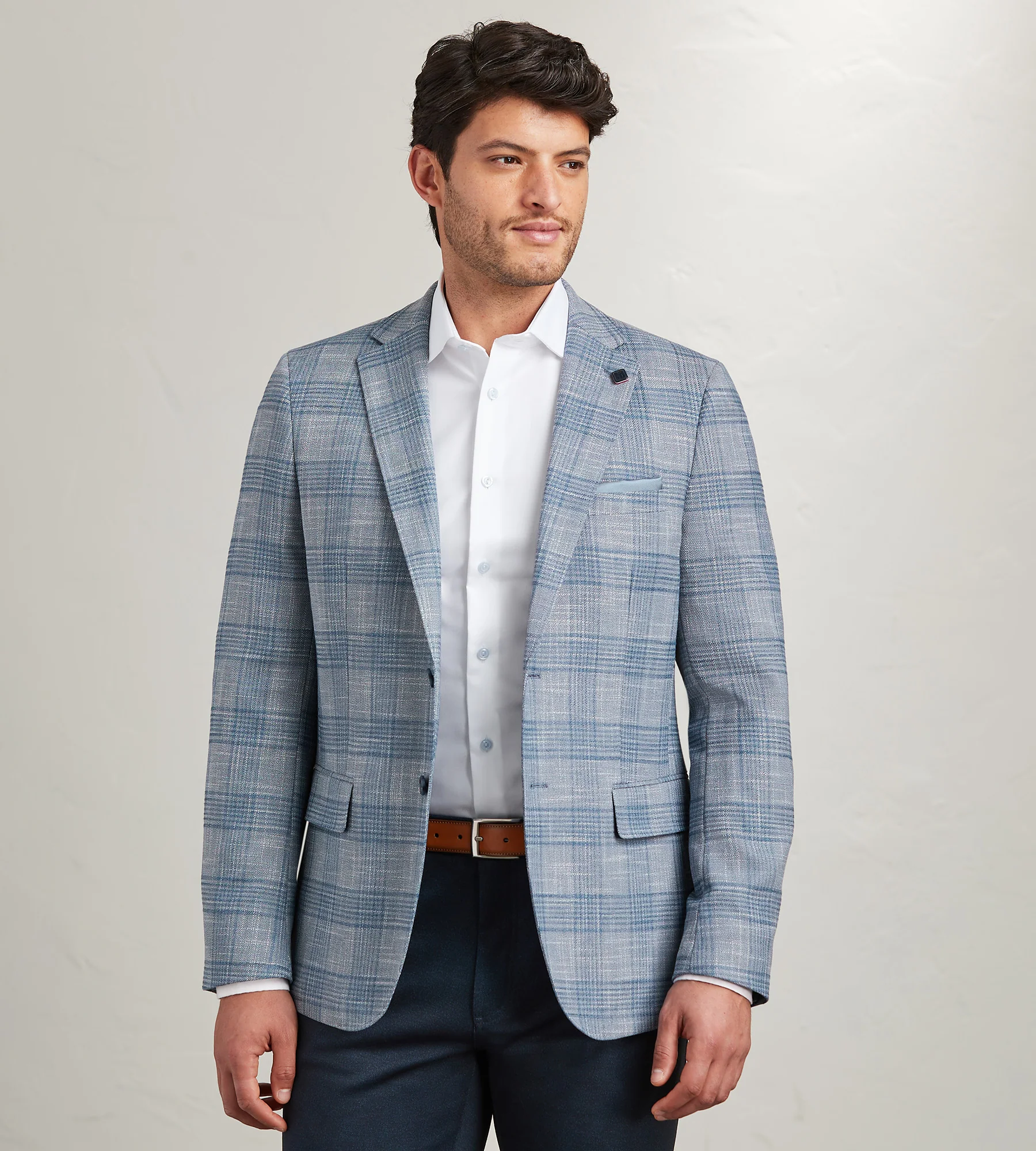 Modern Fit Woven Textured Check Sport Jacket