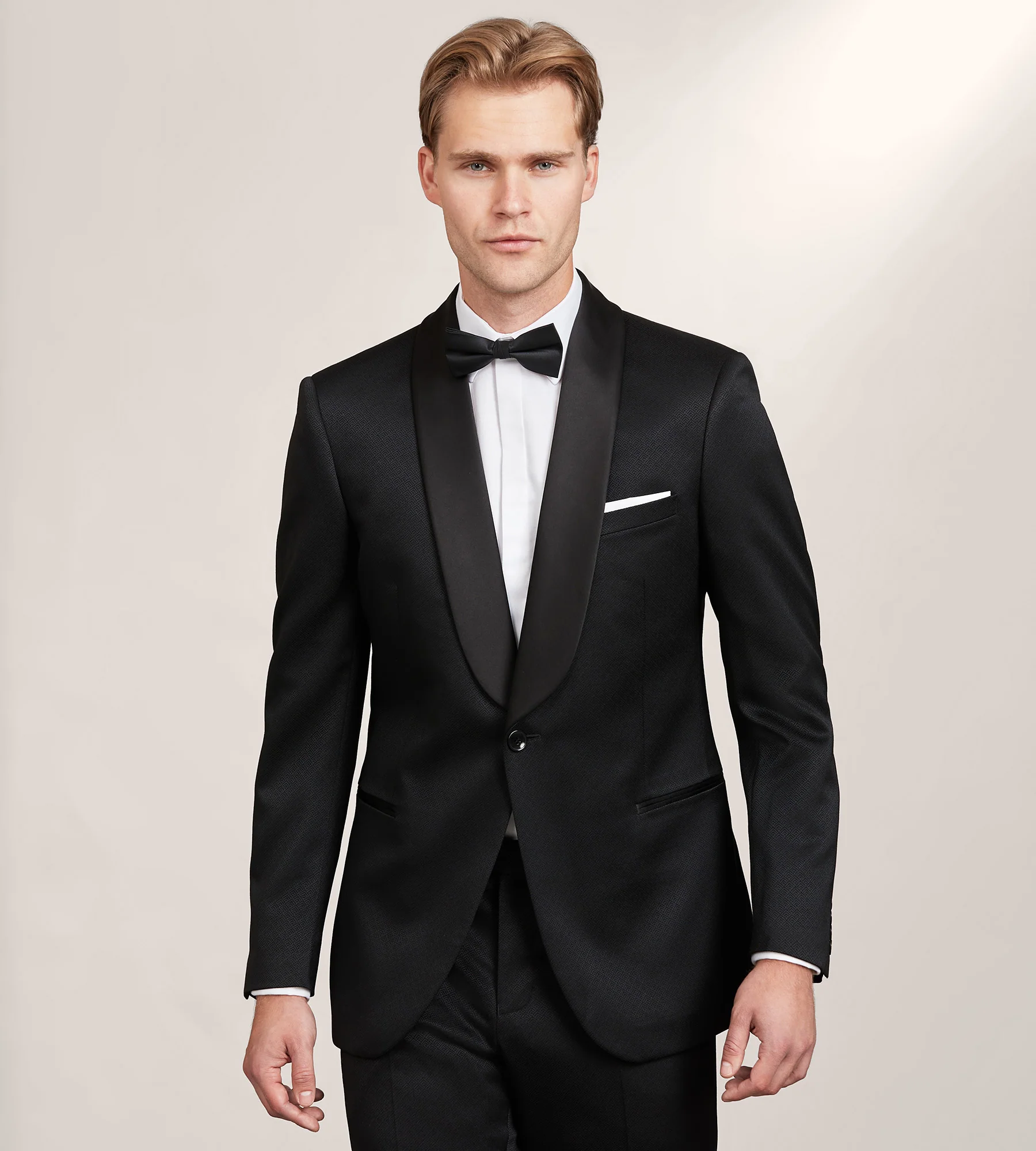 Slim Fit Black Jacquard Tuxedo Jacket