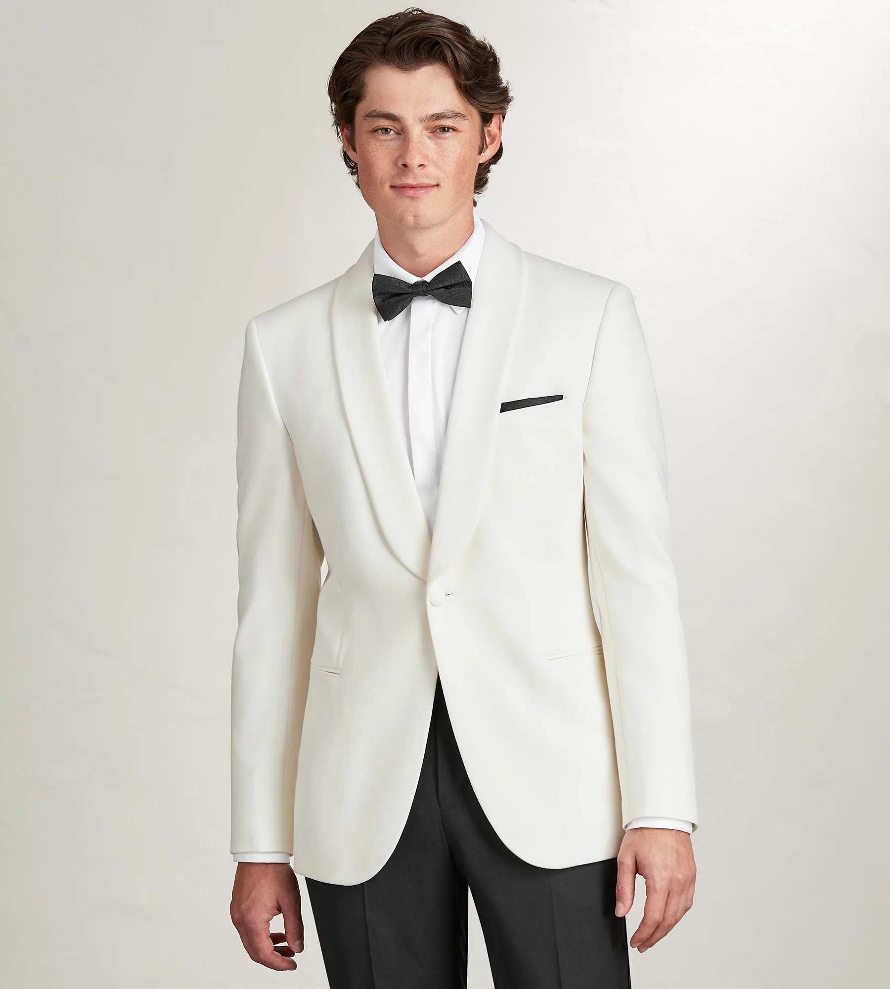 Slim Fit Ivory Solid Tuxedo Jacket