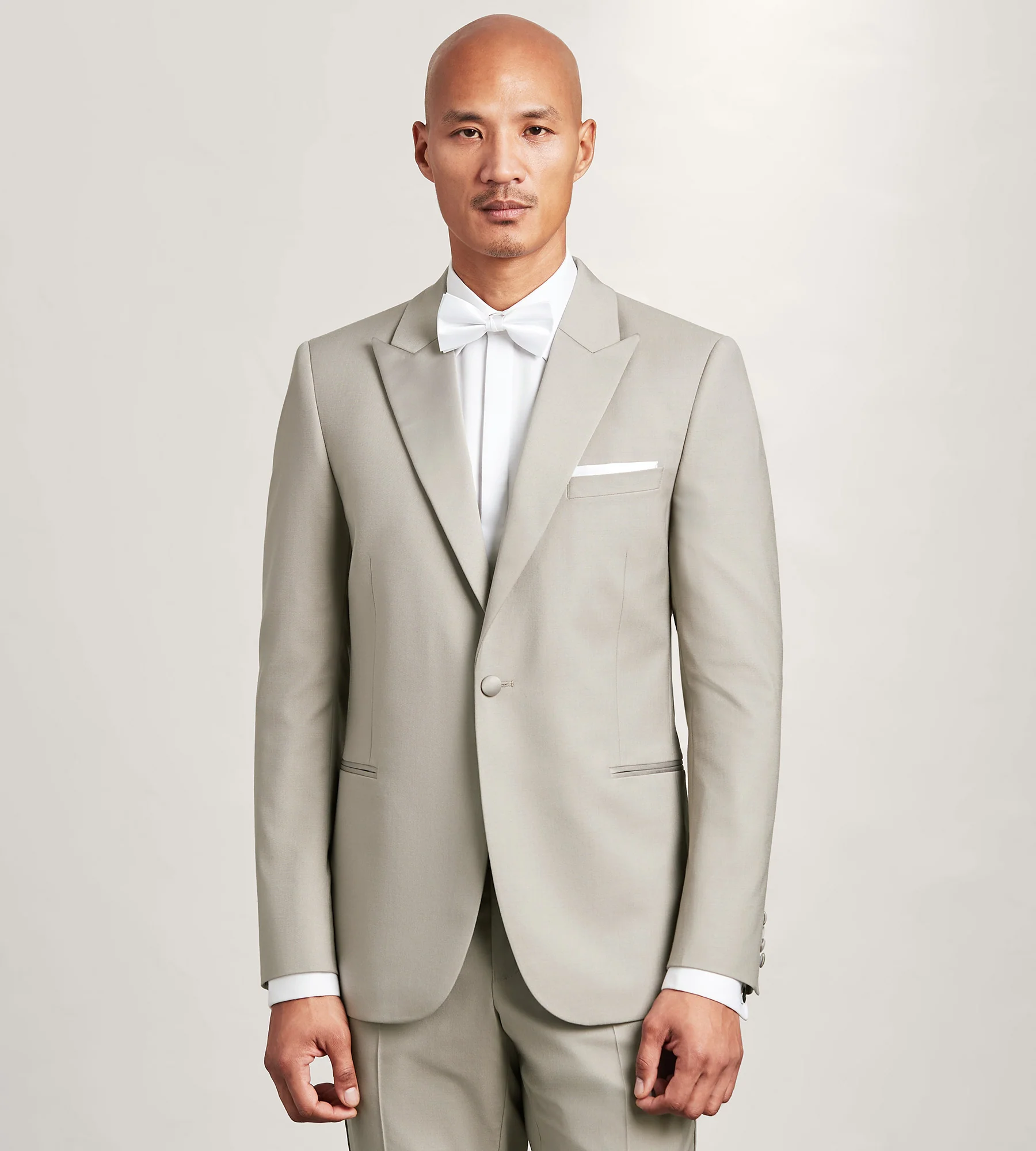 Slim Fit Tan Solid Tuxedo Jacket